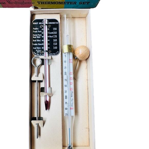 VTG 50s MCM Betty Furness Westinghouse Candy & Cooking Thermometer Set Box NOS - Picture 8 of 8